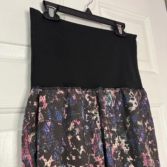 Lululemon Womens Om Pant Floral Black Multi Fold Over Waist Jogger Pant Sz 4 - Picture 5 of 10